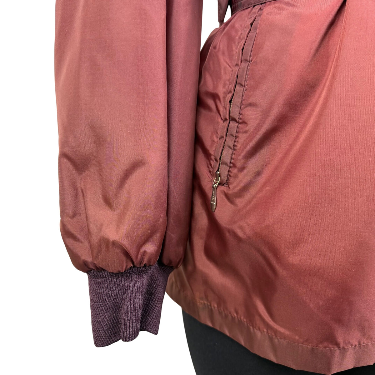 Women’s Burgundy Hooded Belted Jacket Lightweight Coat