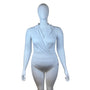 Yozy Women’s White Sleeveless Wrap Front Collared Bodysuit Sz XL - New