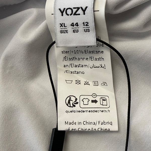 Yozy Women’s White Sleeveless Wrap Front Collared Bodysuit Sz XL - New