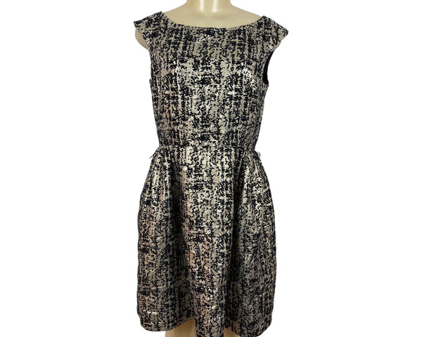 Eliza J Royal Collection Black & Gold Textured Sleeveless Dress Size 10