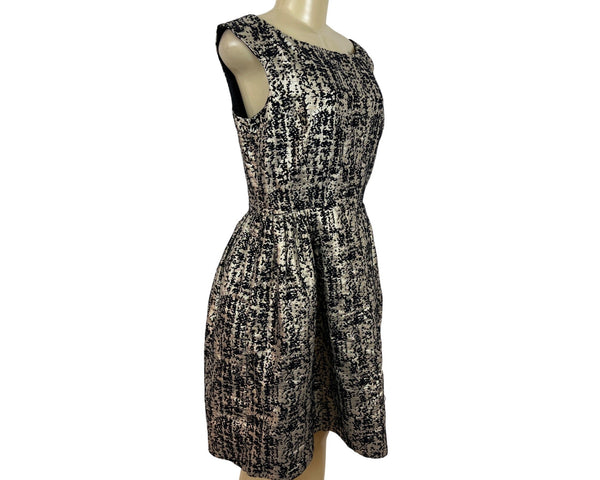 Eliza J Royal Collection Black & Gold Textured Sleeveless Dress Size 10