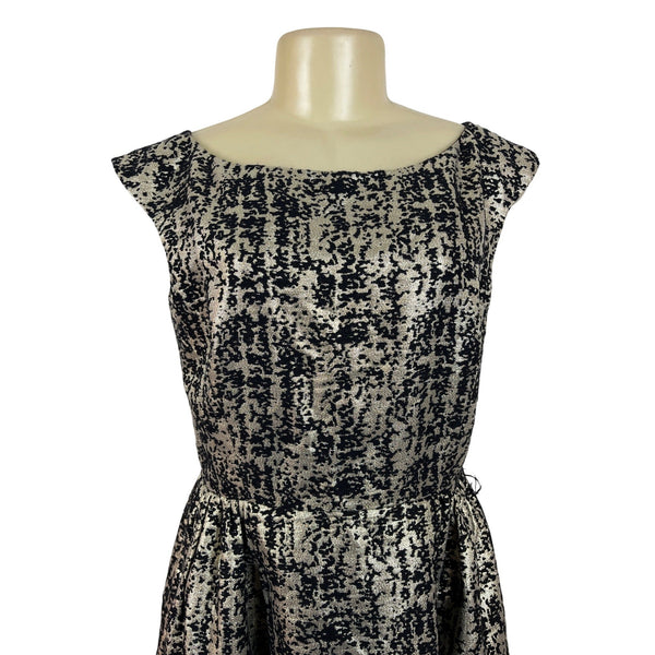 Eliza J Royal Collection Black & Gold Textured Sleeveless Dress Size 10