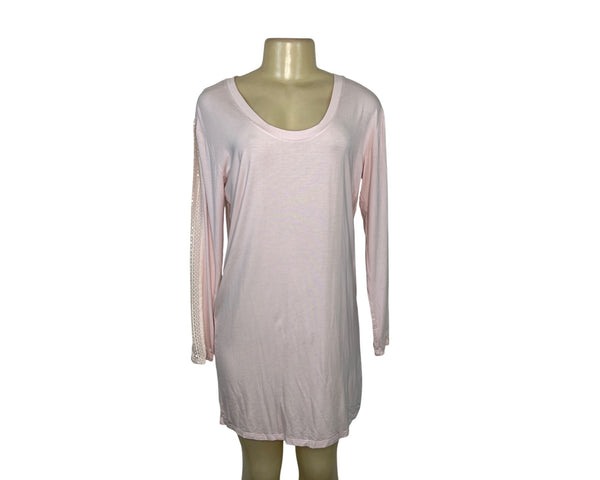Victorias Secret Light Pink Long-Sleeve Pajama Lace Sleeve Detail Size S - New