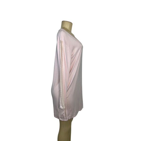 Victorias Secret Light Pink Long-Sleeve Pajama Lace Sleeve Detail Size S - New