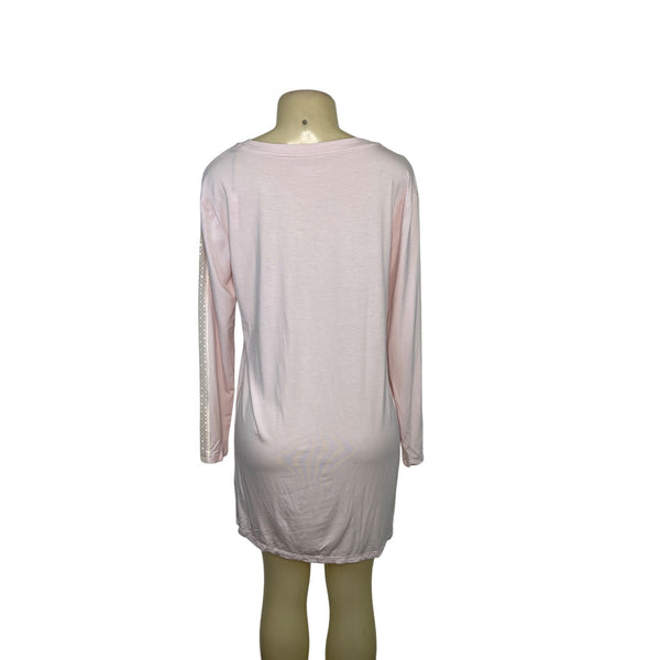 Victorias Secret Light Pink Long-Sleeve Pajama Lace Sleeve Detail Size S - New