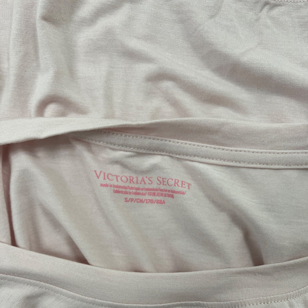 Victorias Secret Light Pink Long-Sleeve Pajama Lace Sleeve Detail Size S - New