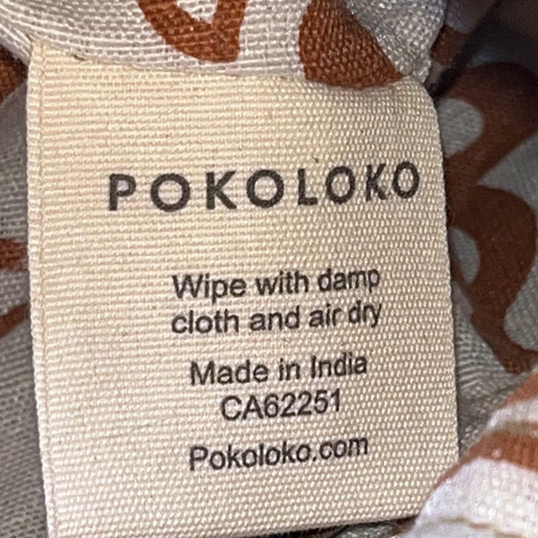 Pokoloko Women’s Multicolor Fabric & Leather Boho Pattern Handmade Tote Bag Sz M