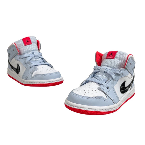 Nike Kids Air Jordan 1 Mid Half Blue Sneakers Sz 9C 644507-400