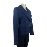 Juicy Couture Womens Navy Double-Breasted Peacoat Jacket Size XS