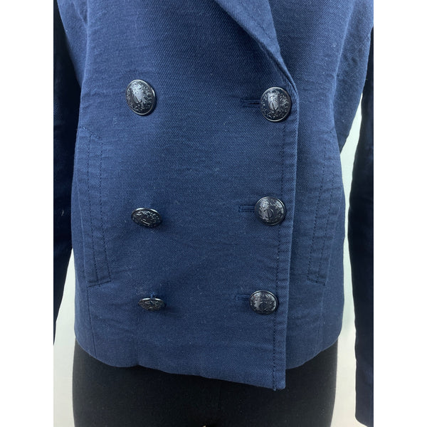 Juicy Couture Womens Navy Double-Breasted Peacoat Jacket Size XS