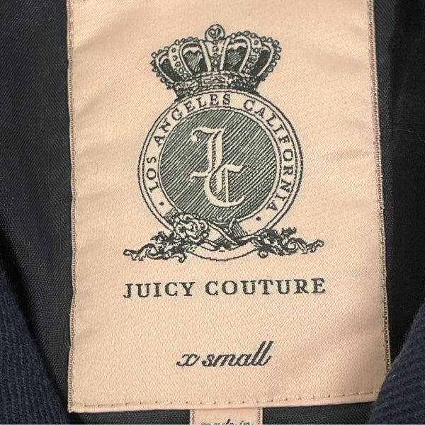 Juicy Couture Womens Navy Double-Breasted Peacoat Jacket Size XS