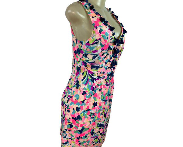 Lilly Pulitzer Womens Sleeveless Multicolor Tassel Shift Dress Size 6