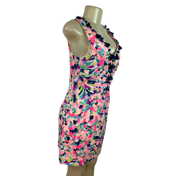 Lilly Pulitzer Womens Sleeveless Multicolor Tassel Shift Dress Size 6