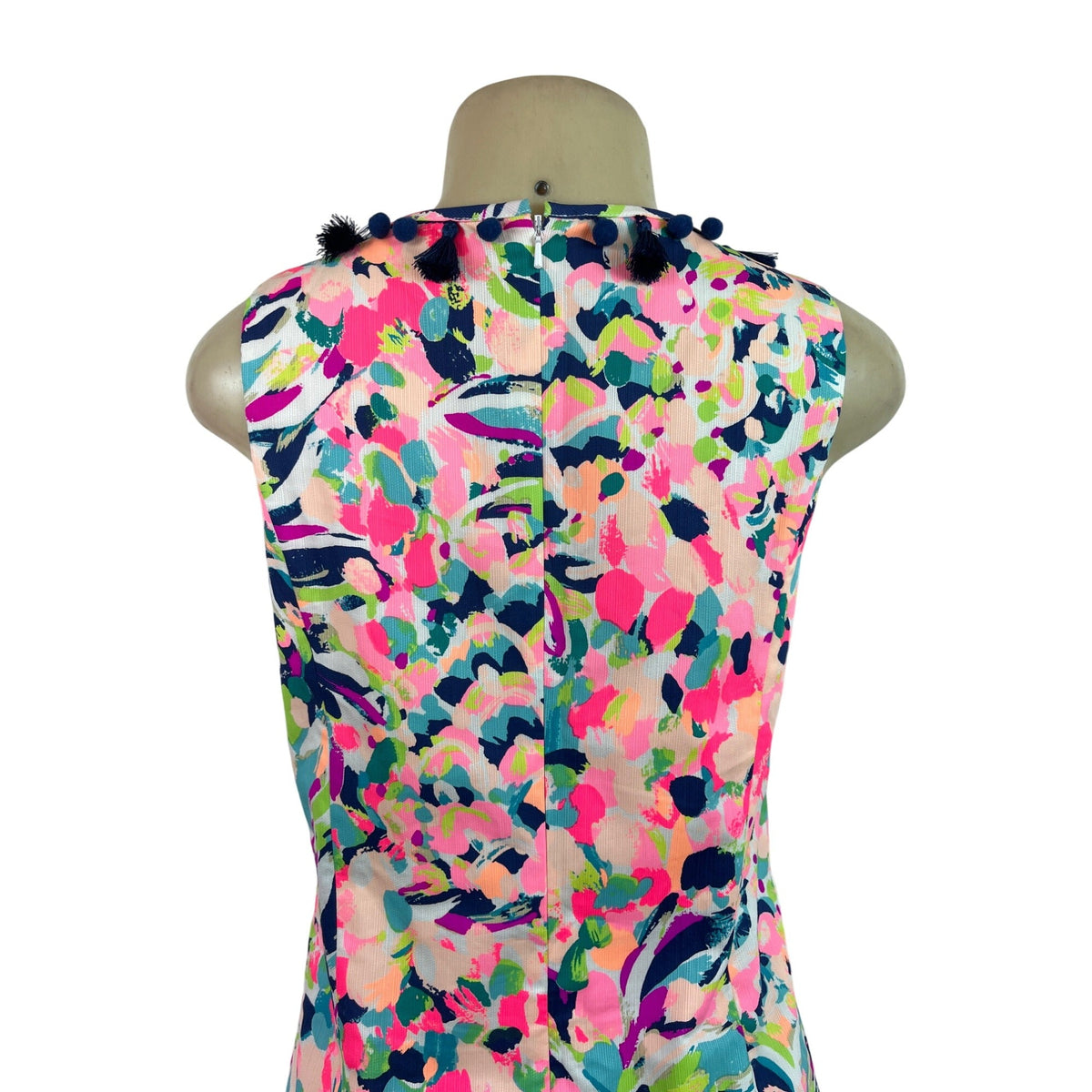Lilly Pulitzer Womens Sleeveless Multicolor Tassel Shift Dress Size 6
