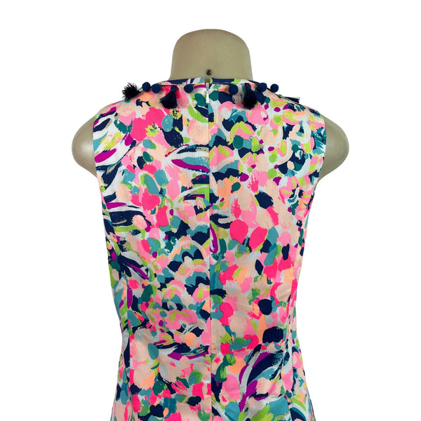 Lilly Pulitzer Womens Sleeveless Multicolor Tassel Shift Dress Size 6