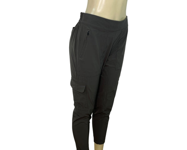 Athleta Womens Gray Elastic Waist Cargo Pants With Zipper & Snap Pockets Size 8