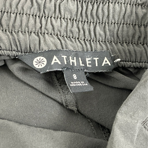 Athleta Womens Gray Elastic Waist Cargo Pants With Zipper & Snap Pockets Size 8