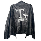 Grease Men’s Black Faux Leather T-Birds Jacket Costume Zipper Pockets Size L