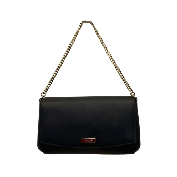 Kate Spade Women’s Black Leather Compact Chain Strap Crossbody Clutch Bag
