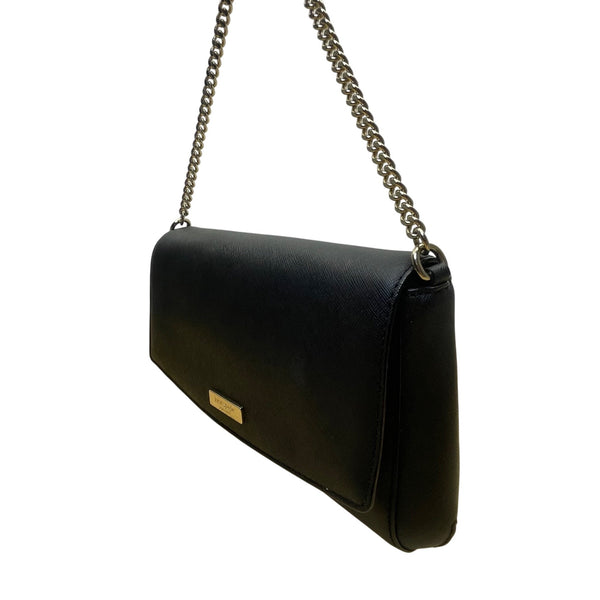 Kate Spade Women’s Black Leather Compact Chain Strap Crossbody Clutch Bag