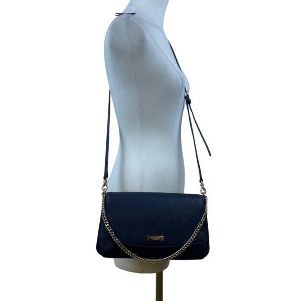 Kate Spade Women’s Black Leather Compact Chain Strap Crossbody Clutch Bag