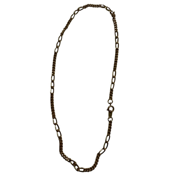 Gold-Tone Unisex Mixed-Link Chain Necklace With Lobster Clasp 24 Inches