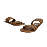 Steve Madden Women's Brown Woven Leather Strap Marvelous Flat Sandals Sz 9.5