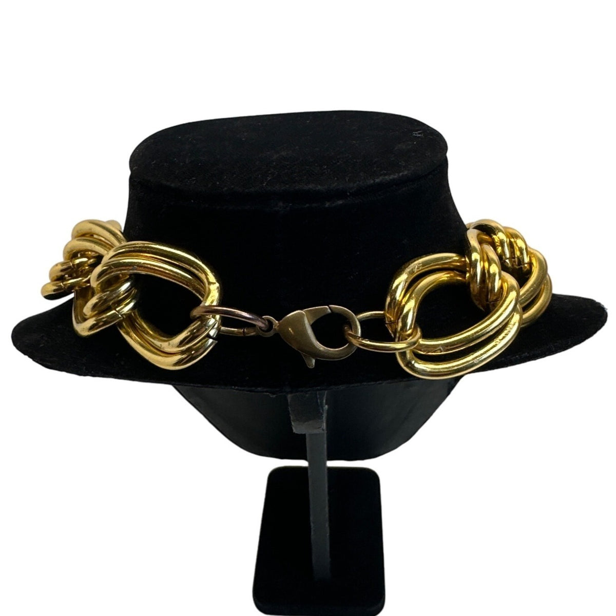 Women's Double Chain Loop Gold Tone Necklace - 21in