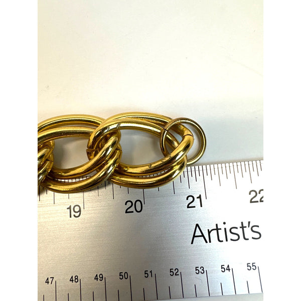 Women's Double Chain Loop Gold Tone Necklace - 21in