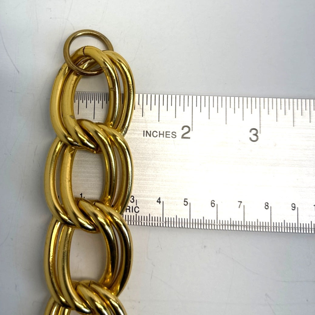 Women's Double Chain Loop Gold Tone Necklace - 21in