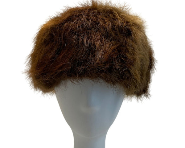 Vintage Bachrach's Women's Brown Fur Pillbox Hat
