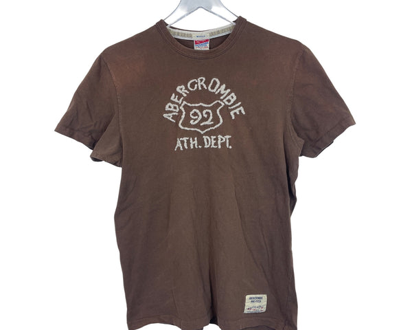Abercrombie & Fitch Mens Brown Muscle Vintage Tee Athletic Dept Details Large