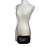 Carla Marchi Black Metal Mesh Gold Chain Accent & Tassel Detail Crossbody Bag