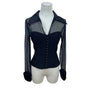 Connected Apparel Womens Black Mesh Long Sleeve Button Down Blouse Size 8