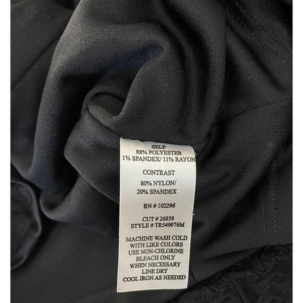Connected Apparel Womens Black Mesh Long Sleeve Button Down Blouse Size 8