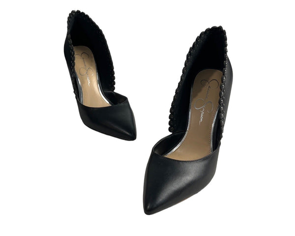 Jessica Simpson Women’s Black Scallop Nailhead Paulene D'Orsay Heels Sz 8.5