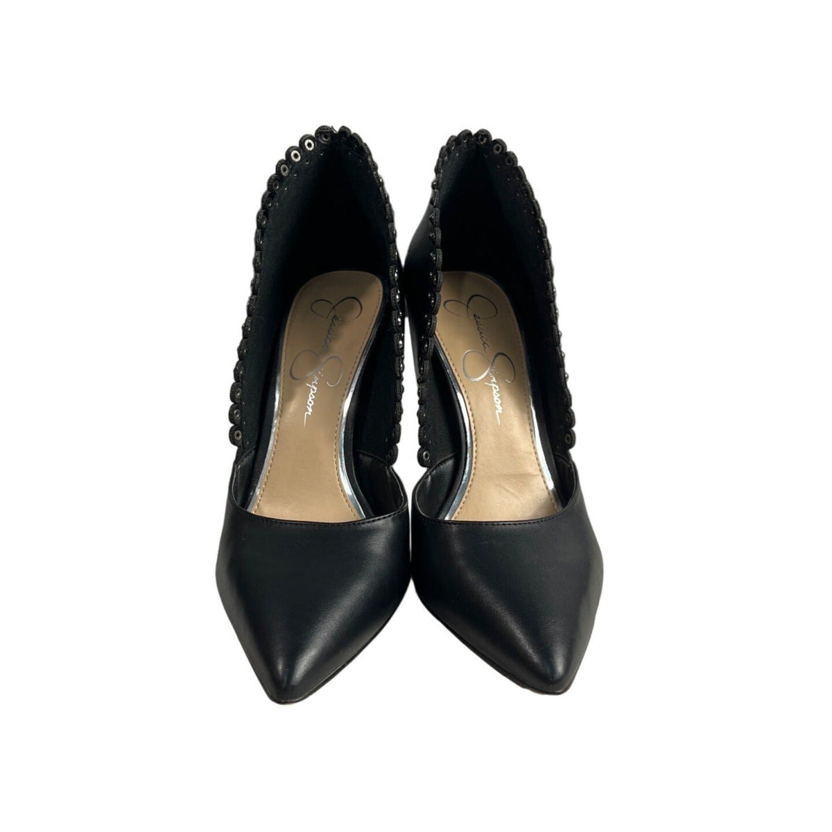 Jessica Simpson Women’s Black Scallop Nailhead Paulene D'Orsay Heels Sz 8.5