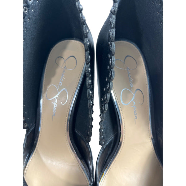 Jessica Simpson Women’s Black Scallop Nailhead Paulene D'Orsay Heels Sz 8.5