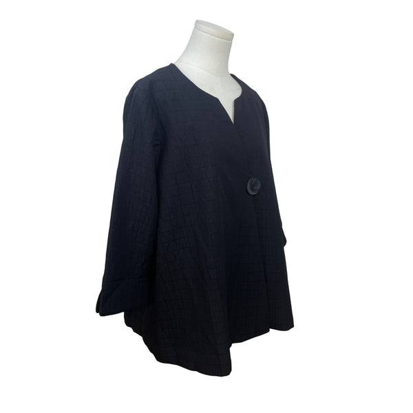 Susan Graver Women’s Black Textured Jacket With Single Button Sz MP