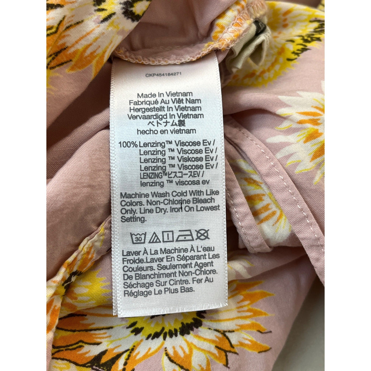 Madewell Women's Pink V- Neck Cropped Floral Short Sleeve Tie Wrap Blouse Sz M