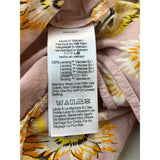 Madewell Women's Pink V- Neck Cropped Floral Short Sleeve Tie Wrap Blouse Sz M