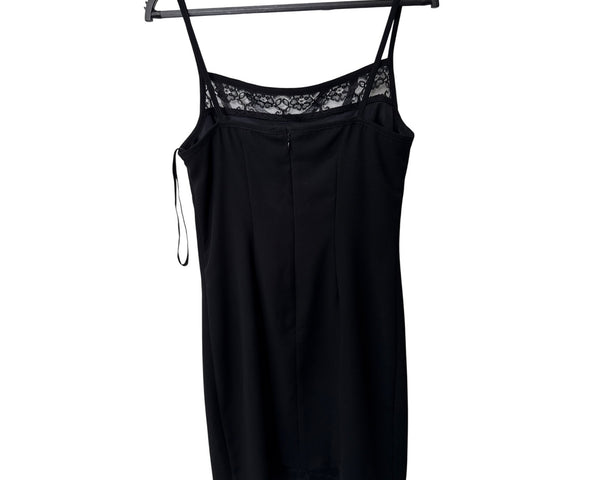 Caren Desiree Company Womens Black Polyester Lace Trim Spaghetti Strap Dress Size 4