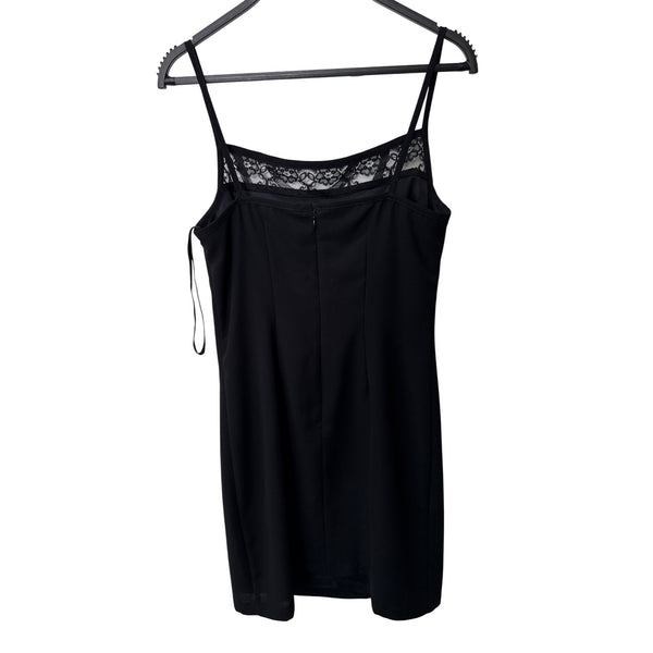 Caren Desiree Company Womens Black Polyester Lace Trim Spaghetti Strap Dress Size 4