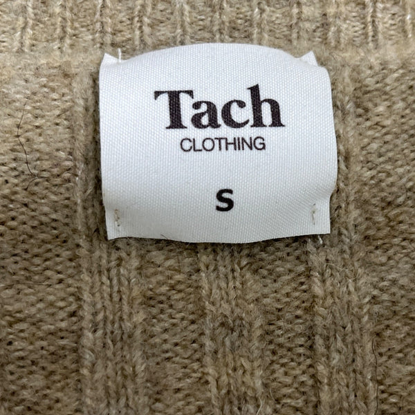 Tach Women’s Brown Cable Knit V Neck Long Sleeve Bodysuit Sweater Size S