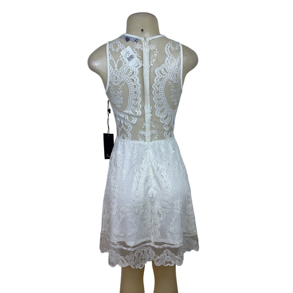 For Love & Lemons Womens Ivory Lace Dress Graceful Design Size XS - New