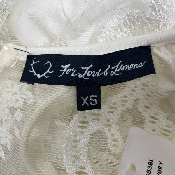 For Love & Lemons Womens Ivory Lace Dress Graceful Design Size XS - New