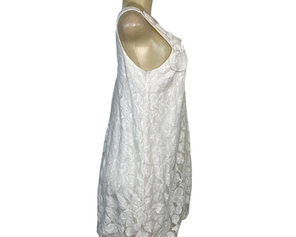 White Floral Lace Sleeveless Mini Dress By Twentyone Size M