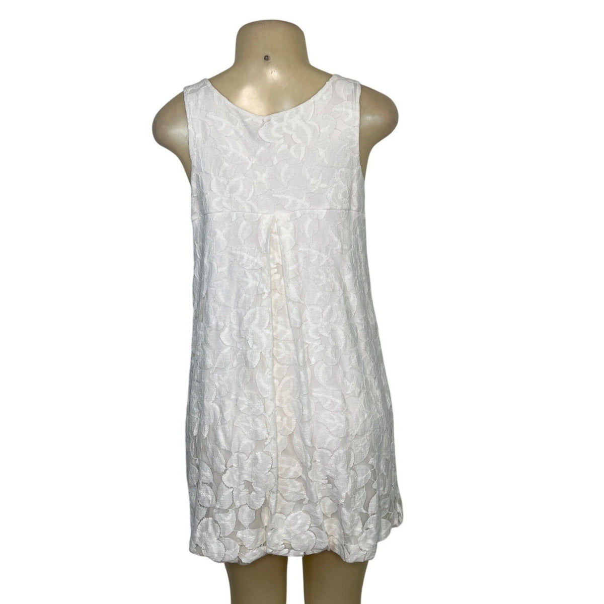 White Floral Lace Sleeveless Mini Dress By Twentyone Size M