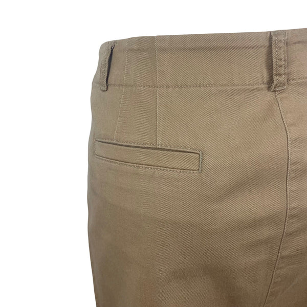 Loft Womens Tan Cotton Button-Down Skirt With Front Pockets  Sz 14T
