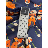 Women’s Floral Navy & Orange Long Sleeve Maxi Dress With Button Details Sz 4